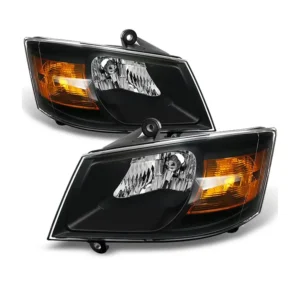 AKKON - For Dodge Grand Caravan Black Headlights Head Lamps Driver